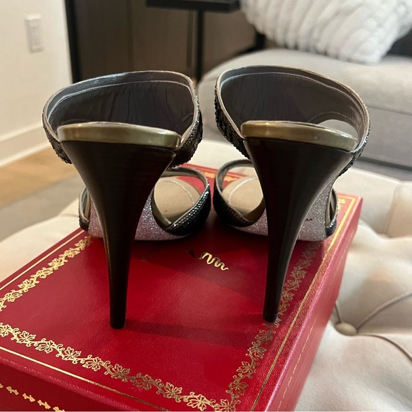 Rene Caovilla t strap slide brown black sandal, NWT size 40 - Picture 6 of 7